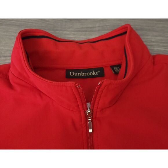 Dunbrooke Mens XL‎ Red 1/4 Zip 100% Polyester Style No 8069 Firestone Logo Back - Picture 4 of 15